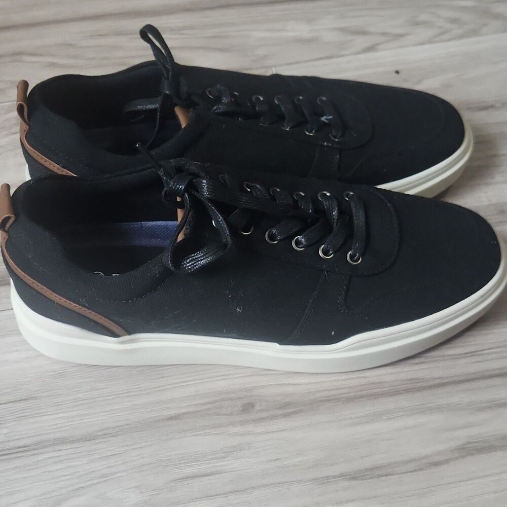 Bruno Marc Mens Canvas Sneakers Black Lace Up Casual Shoes Size 9.5 NWOD - Picture 4 of 6